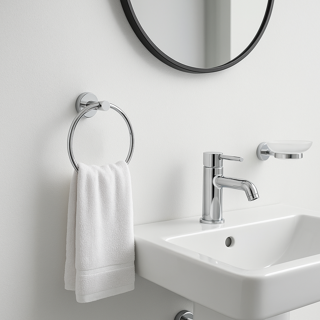 Porte Serviettes anneau mural acier inoxydable