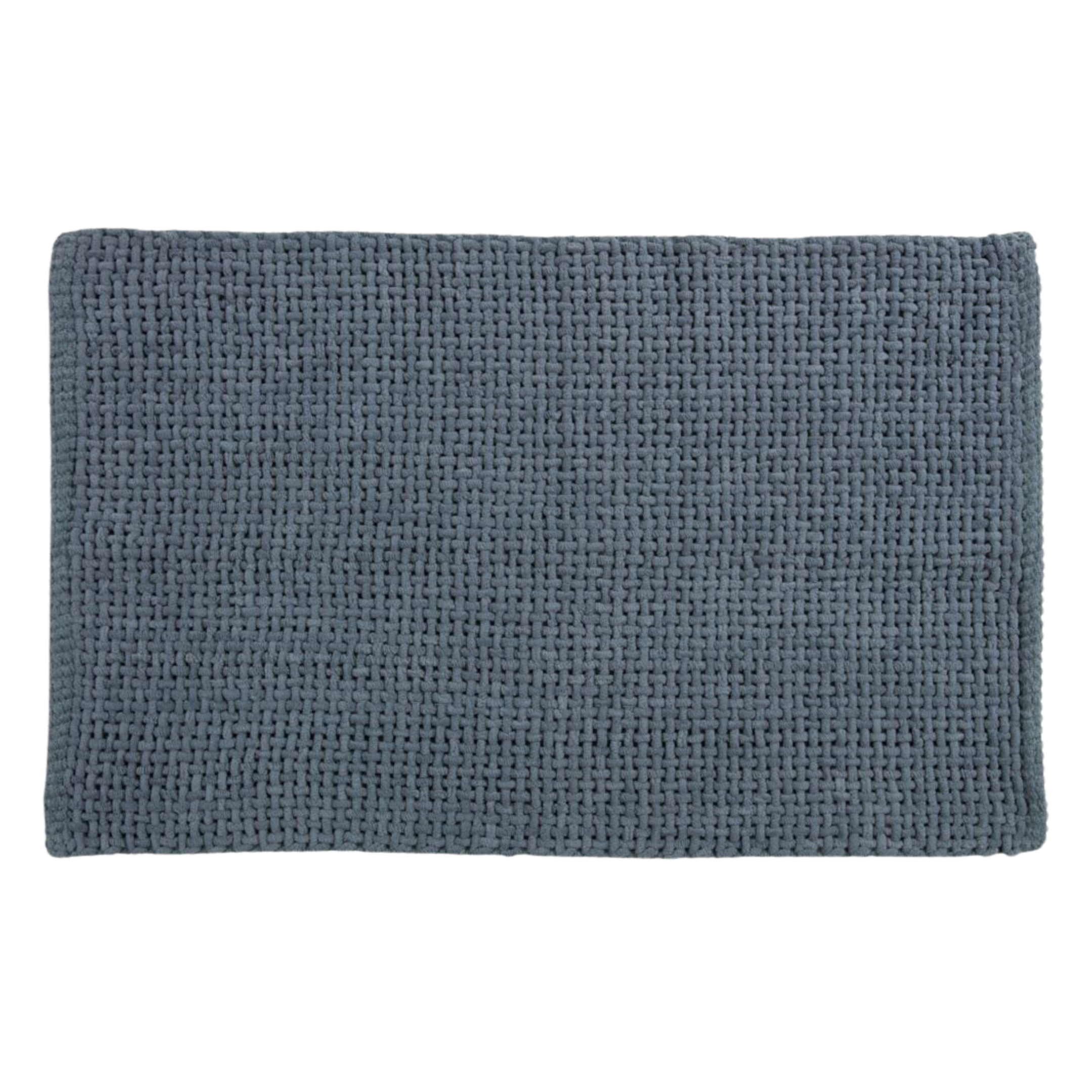 Tapis de bain 50x80 cm tressé bleu
